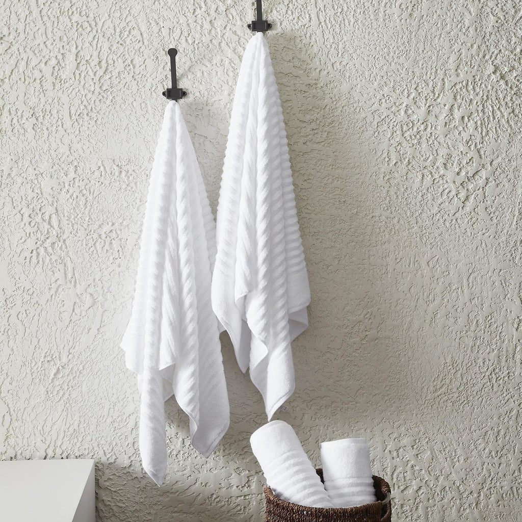 Great Bay Home 6 Piece Combed Cotton Bath Towels - Karina Collection 100% Combed Cotton Ribbed Bath Towels | Karina Collection by Great Bay Home