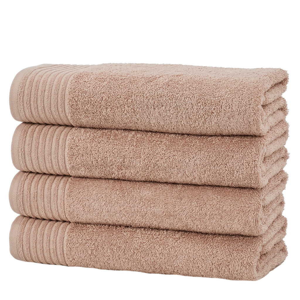 Great Bay Home Bath Towels Toffee 4 Pack Cotton Bath Towels - Kasper Collection