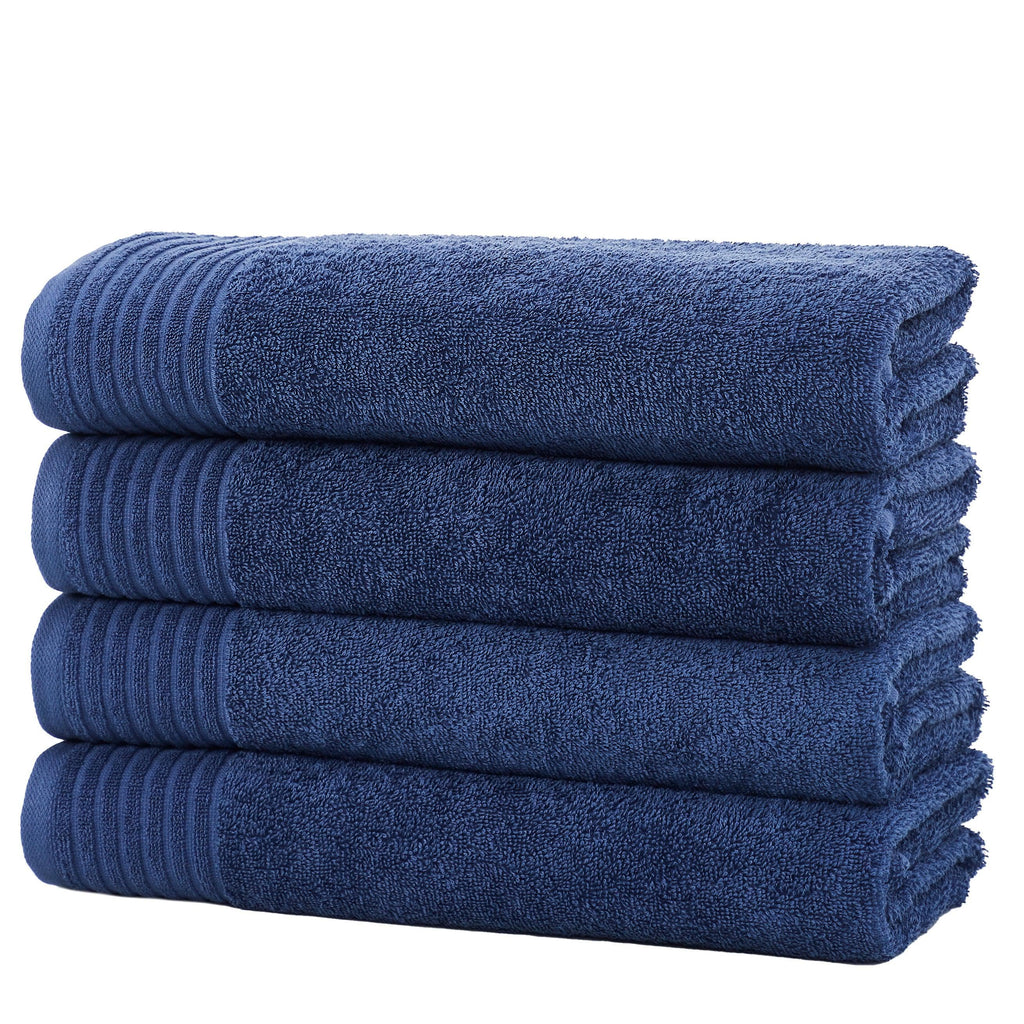 Great Bay Home Bath Towels Midnight Blue 4 Pack Cotton Bath Towels - Kasper Collection