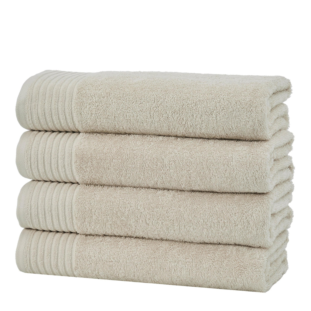 Great Bay Home Bath Towels Oatmeal 4 Pack Cotton Bath Towels - Kasper Collection