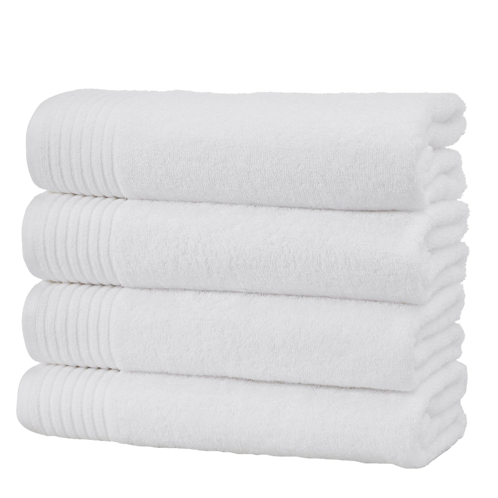 Great Bay Home Bath Towels White 4 Pack Cotton Bath Towels - Kasper Collection