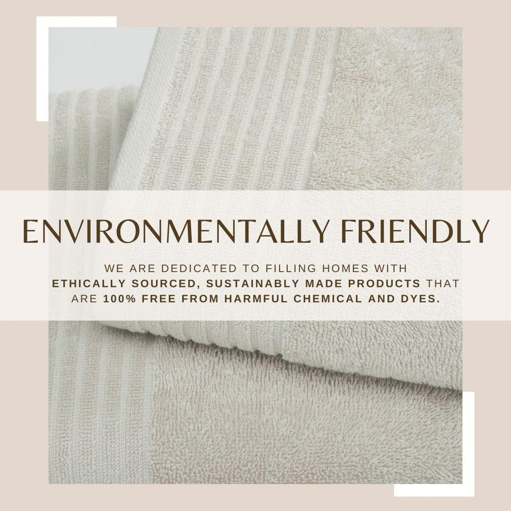 Great Bay Home Bath Towels 4 Pack Cotton Bath Towels - Kasper Collection 100% Cotton Ribbed Border Hand Towels | Kasper Collection by Great Bay Home