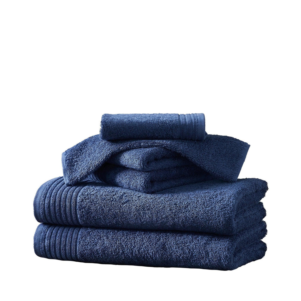 Great Bay Home Bath Towels Midnight Blue 6 Piece Set Cotton Bath Towels - Kasper Collection
