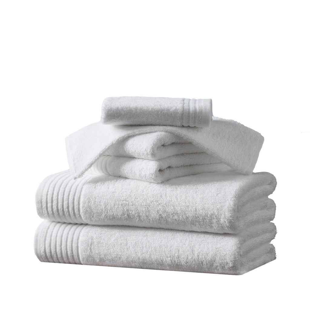 Great Bay Home Bath Towels White 6 Piece Set Cotton Bath Towels - Kasper Collection