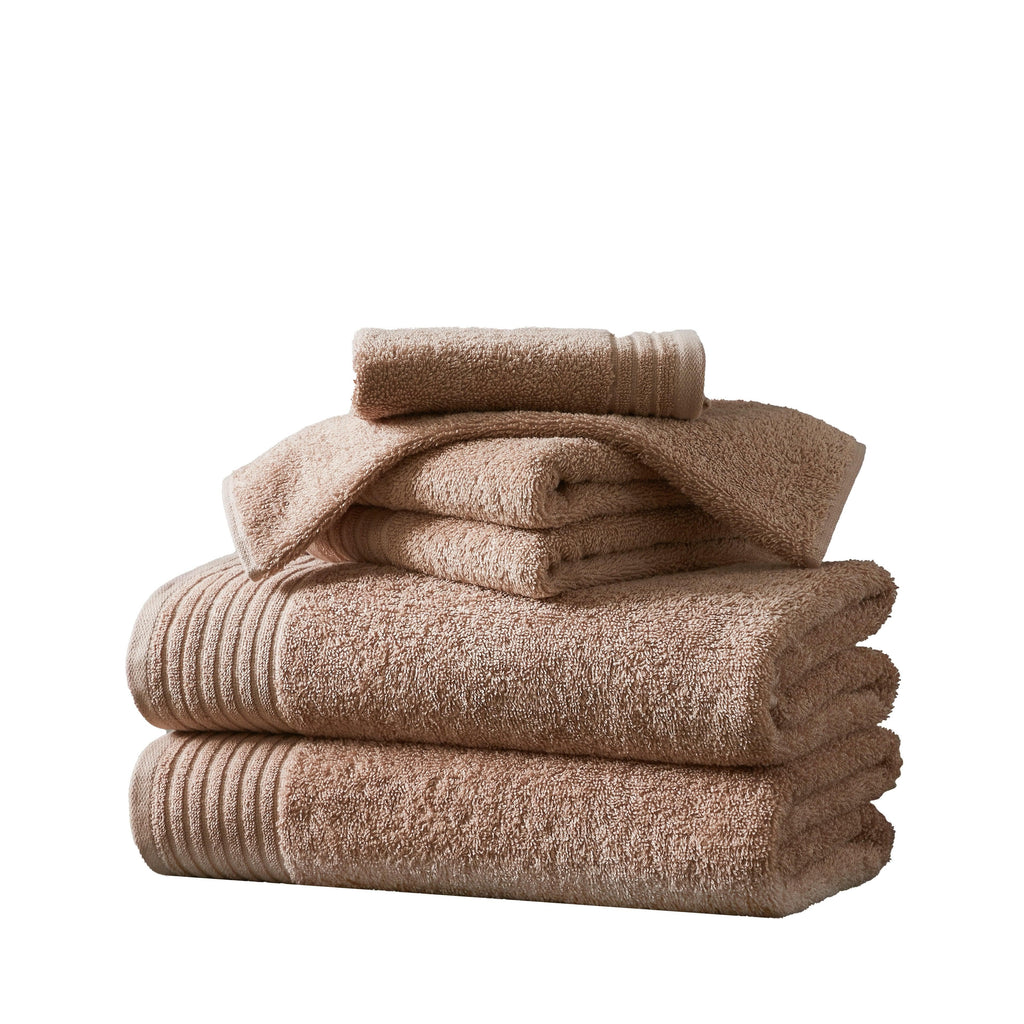 Great Bay Home Bath Towels Toffee 6 Piece Set Cotton Bath Towels - Kasper Collection