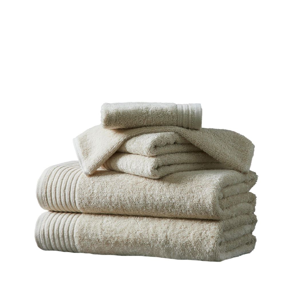 Great Bay Home Bath Towels Oatmeal 6 Piece Set Cotton Bath Towels - Kasper Collection