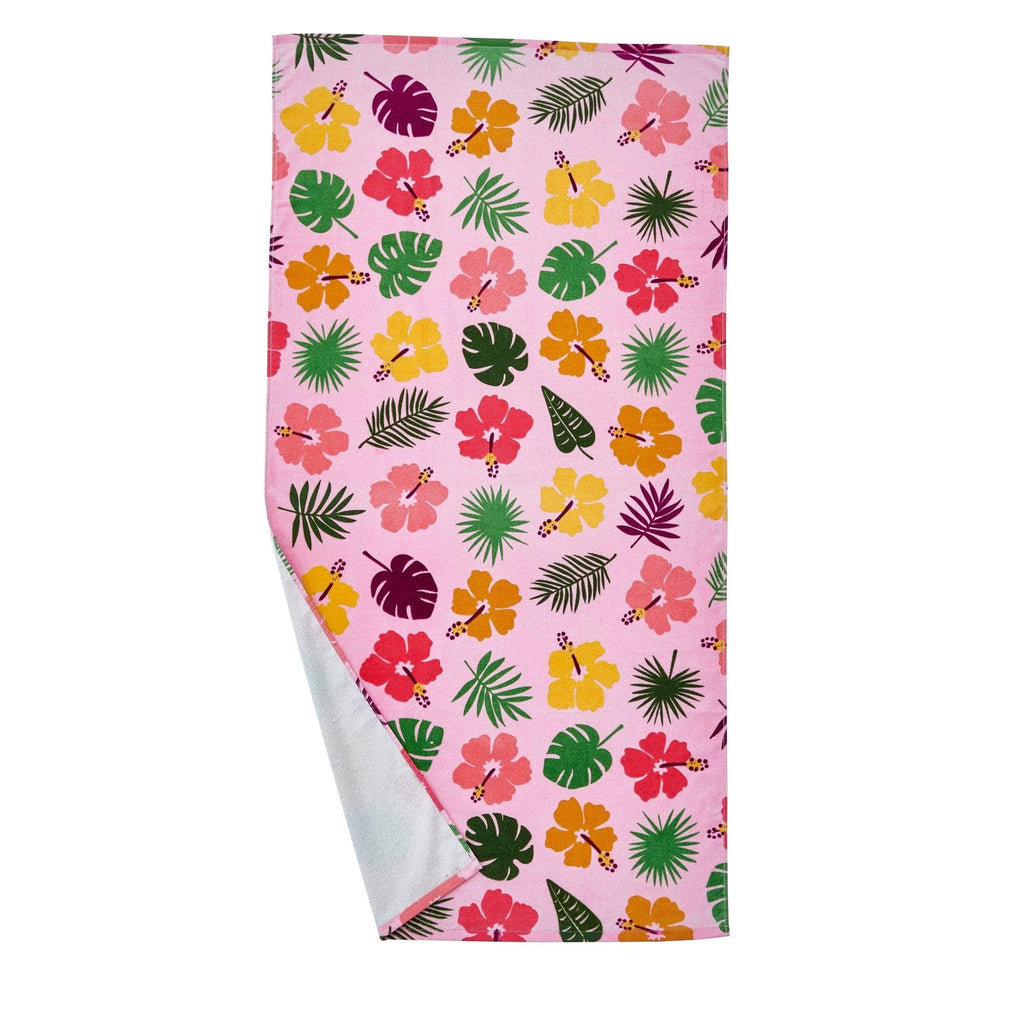 Great Bay Home Beach Towels 30" x 60" / Hibiscus Flowers and Leaves Vibrant Printed Beach Towels | Keilani Collection by Great Bay Home Vibrant Printed Beach Towels | Keilani Collection by Great Bay Home