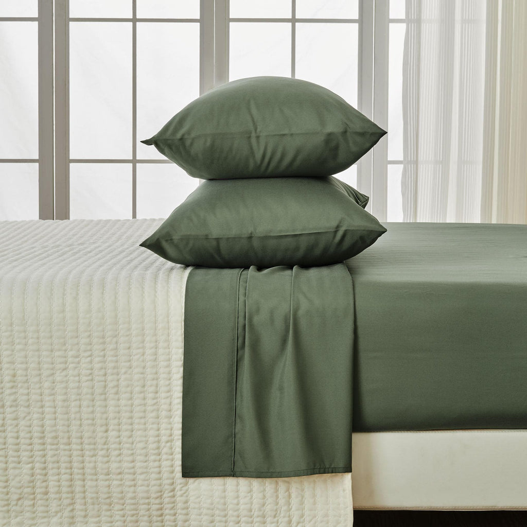 Great Bay Home Bed Sheets King / Moss 4 Piece Solid Microfiber Sheet Set | Jordyn Collection by Great Bay Home 4 Piece Solid Microfiber Sheet Set | Jordyn Collection by Great Bay Home