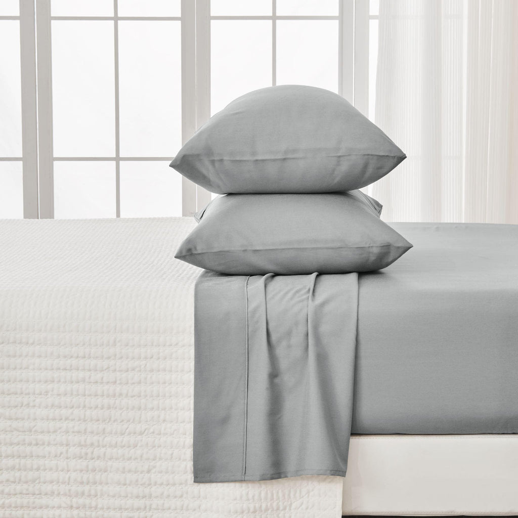 Great Bay Home Bed Sheets King / Slate 4 Piece Solid Microfiber Sheet Set | Jordyn Collection by Great Bay Home 4 Piece Solid Microfiber Sheet Set | Jordyn Collection by Great Bay Home
