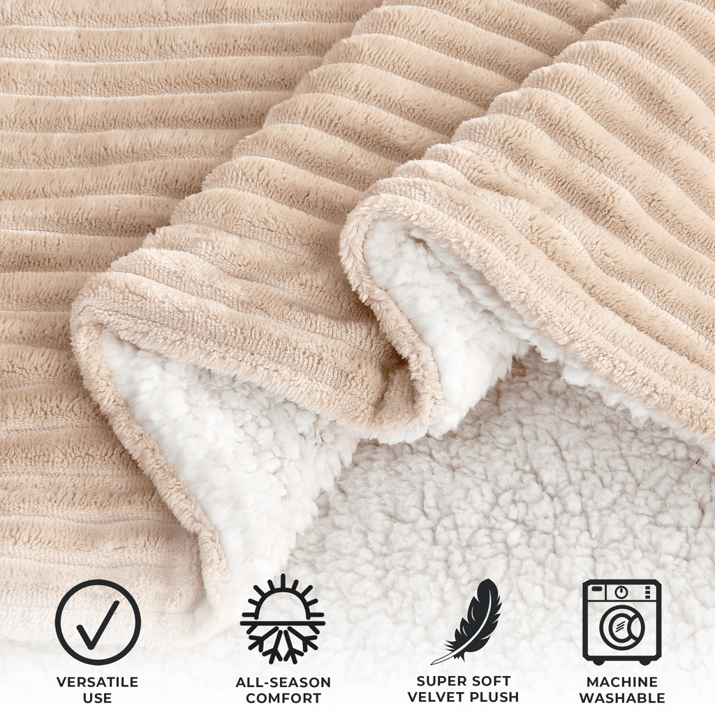 Great Bay Home Blankets Ribbed Sherpa Throw Blanket | Corduroy Collection by Great Bay Home Ribbed Sherpa Throw Blanket | Corduroy Collection by Great Bay Home