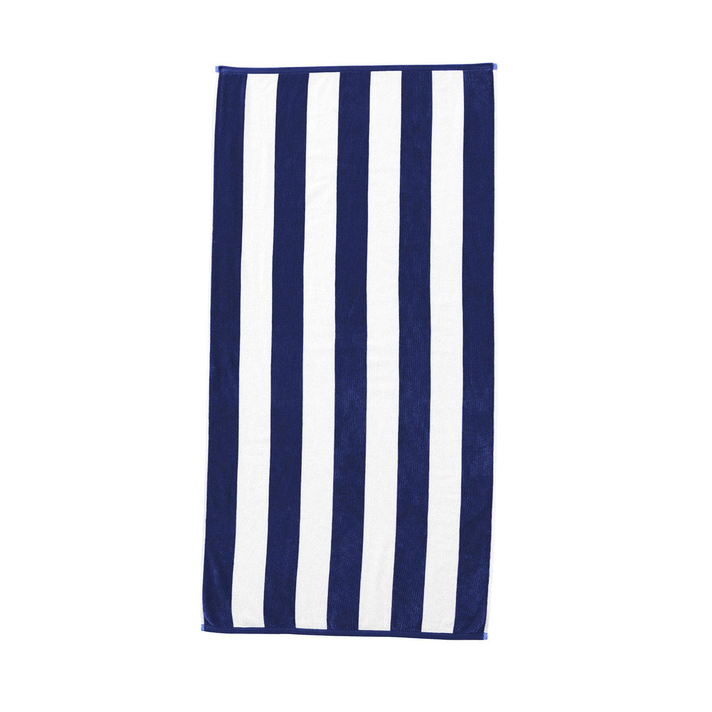 Great Bay Home Oversized- 40" x 70" / Navy Oversized Cabana Stripe Beach Towels | Novia Collection by Great Bay Home Oversized Cabana Stripe Beach Towels | Novia Collection by Great Bay Home