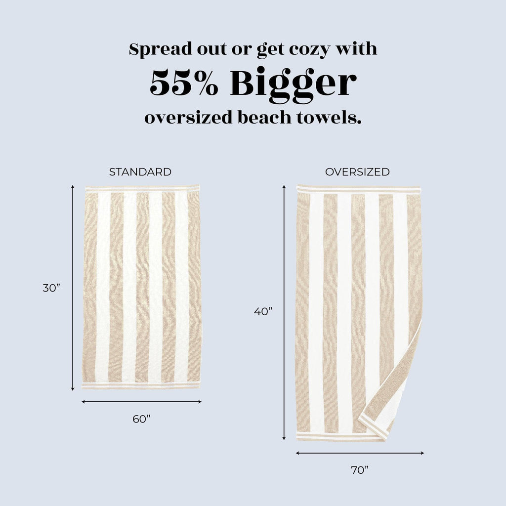 Great Bay Home Oversized Striped Cabana Beach Towel - Edgartown Collection Oversized Striped Cabana Beach Towel | Edgartown Collection by Great Bay Home