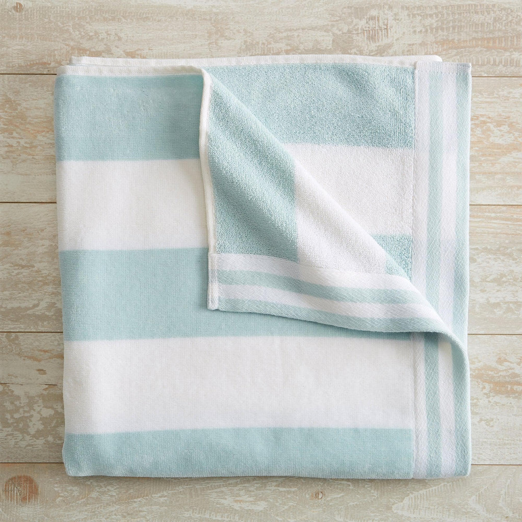 Great Bay Home Oversize- 40" x 70" / Light Blue Oversized Striped Cabana Beach Towel - Edgartown Collection Oversized Striped Cabana Beach Towel | Edgartown Collection by Great Bay Home