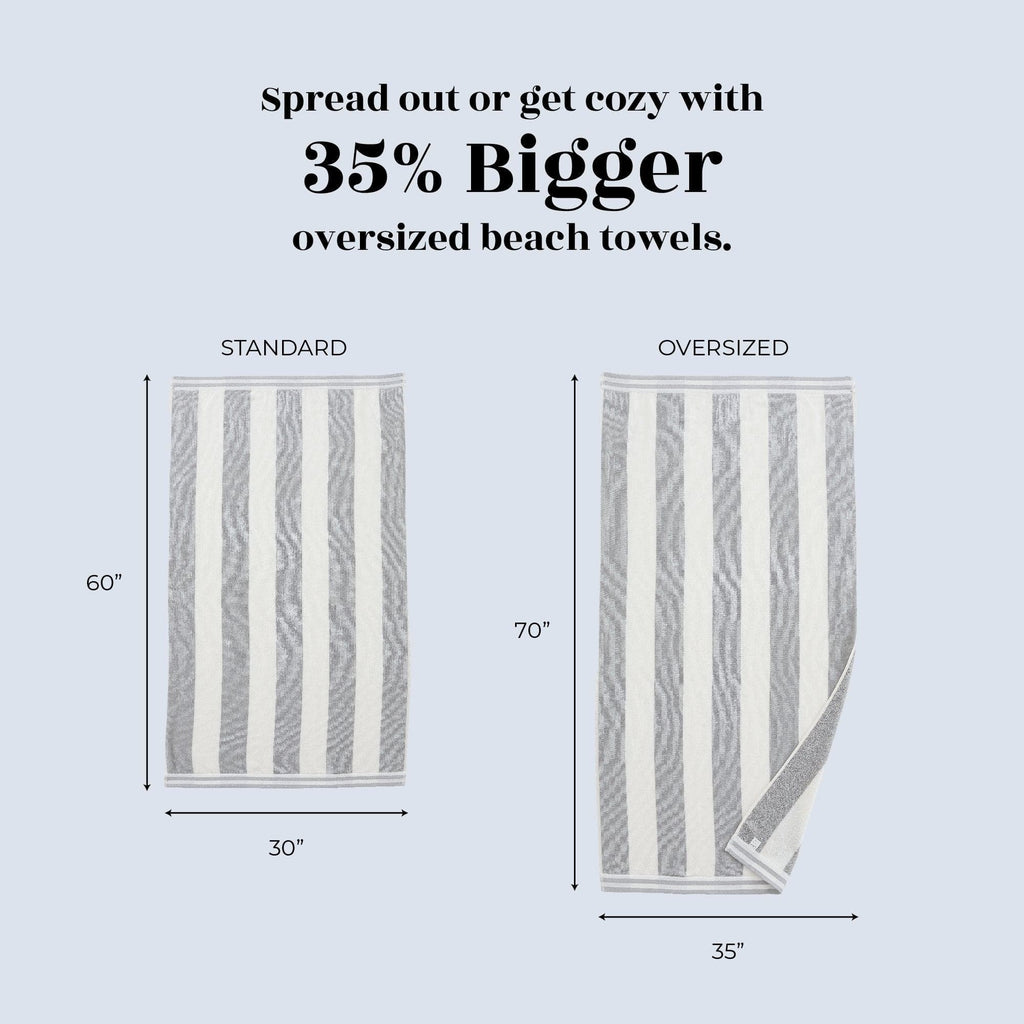 Great Bay Home Oversized Striped Cabana Beach Towel - Edgartown Collection Oversized Striped Cabana Beach Towel | Edgartown Collection by Great Bay Home