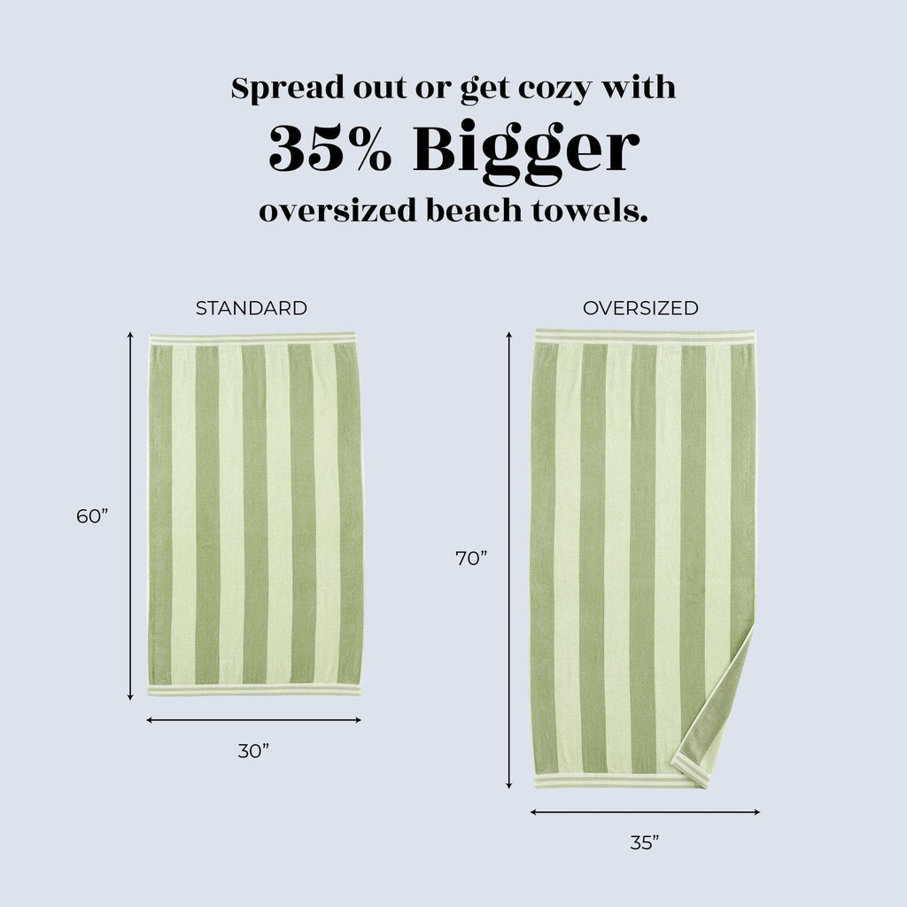 Great Bay Home Oversized Striped Cabana Beach Towel - Edgartown Collection Oversized Striped Cabana Beach Towel | Edgartown Collection by Great Bay Home