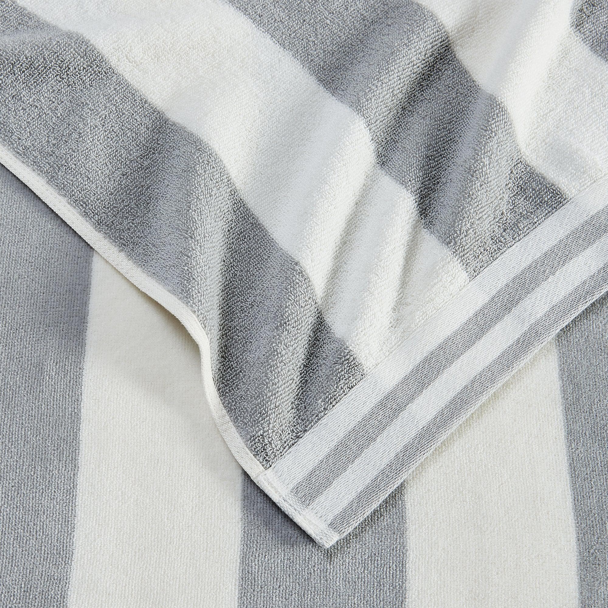 Dark Grey Beach Striped Towel
