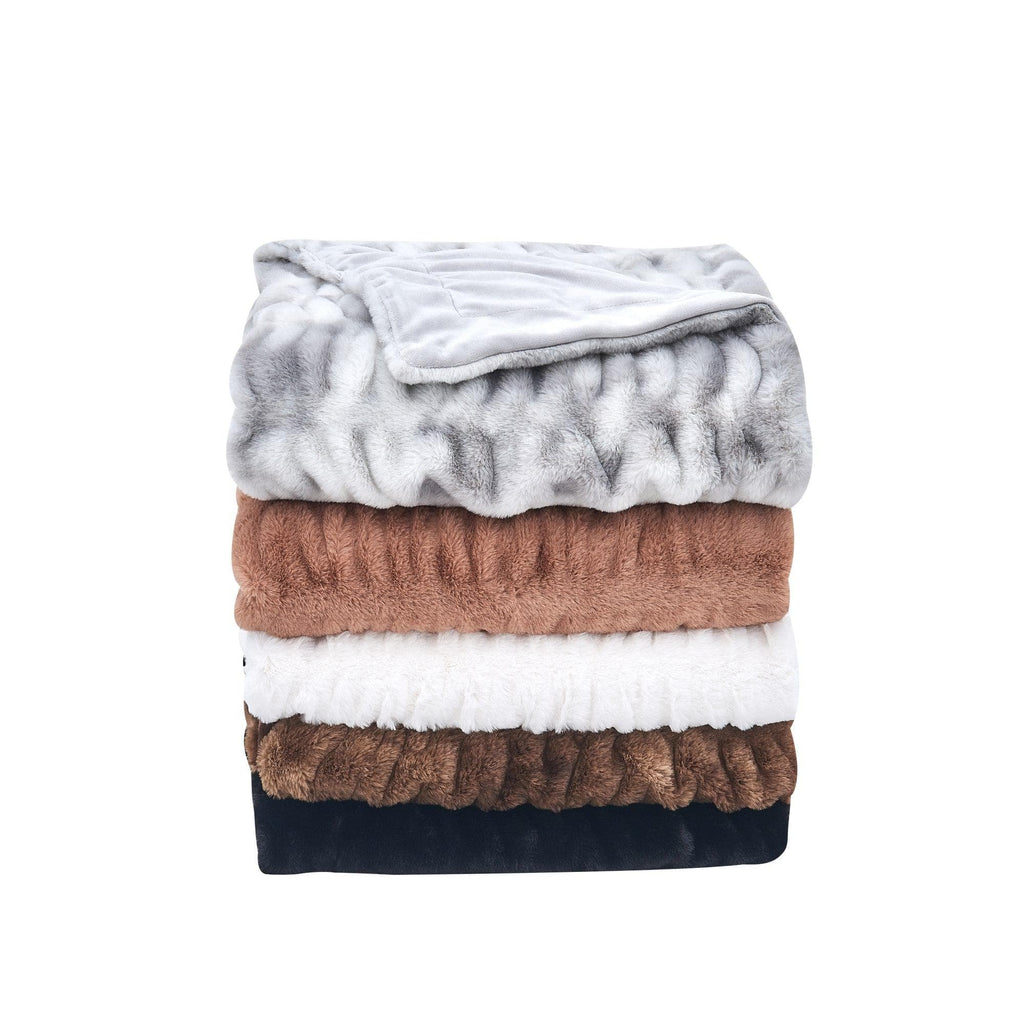 Great Bay Home Ruched Faux Fur Throw Blanket | Alondra Collection by Great Bay Home Ruched Faux Fur Throw Blanket | Alondra Collection by Great Bay Home