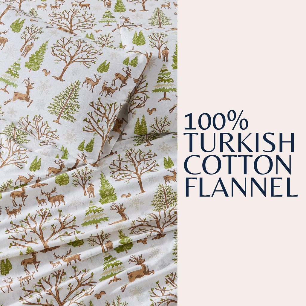 Great Bay Home Sheets 4-Piece Turkish Cotton Flannel Sheet - Lakeview Collection 100% Turkish Cotton Flannel Sheet Sets | Lakeview Collection by Great Bay Home