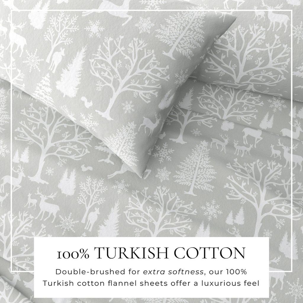 Great Bay Home Sheets 4-Piece Turkish Cotton Flannel Sheet - Lakeview Collection 100% Turkish Cotton Flannel Sheet Sets | Lakeview Collection by Great Bay Home