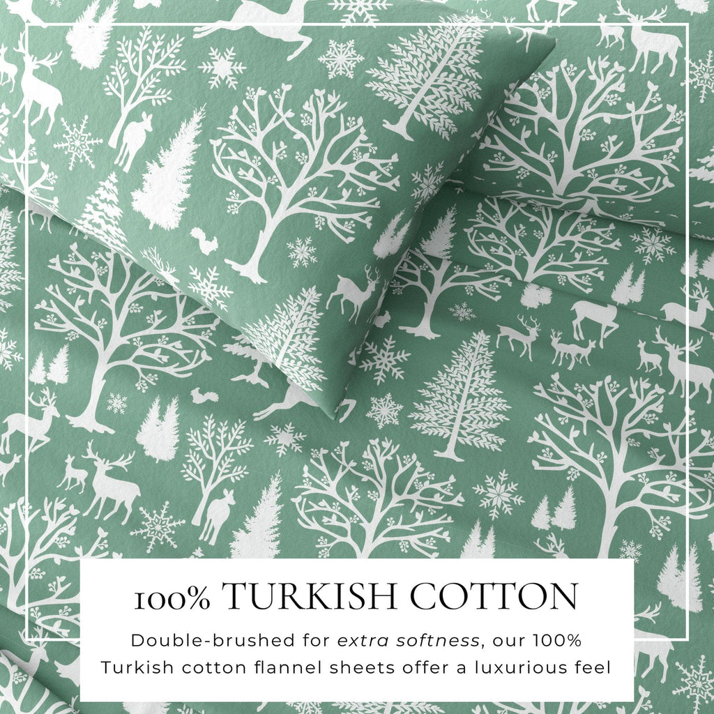 Great Bay Home Sheets 4-Piece Turkish Cotton Flannel Sheet - Lakeview Collection 100% Turkish Cotton Flannel Sheet Sets | Lakeview Collection by Great Bay Home