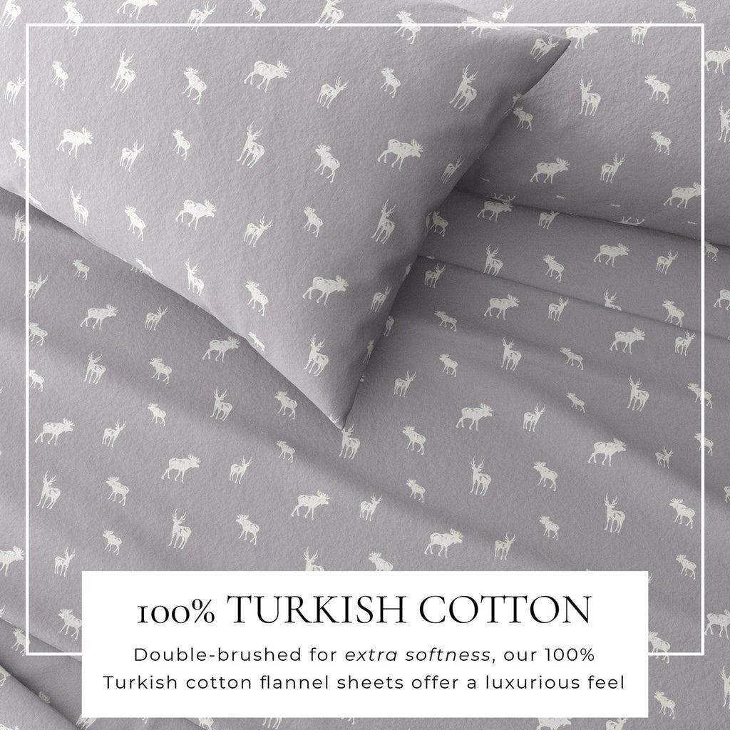 Great Bay Home Sheets 4-Piece Turkish Cotton Flannel Sheet - Lakeview Collection 100% Turkish Cotton Flannel Sheet Sets | Lakeview Collection by Great Bay Home