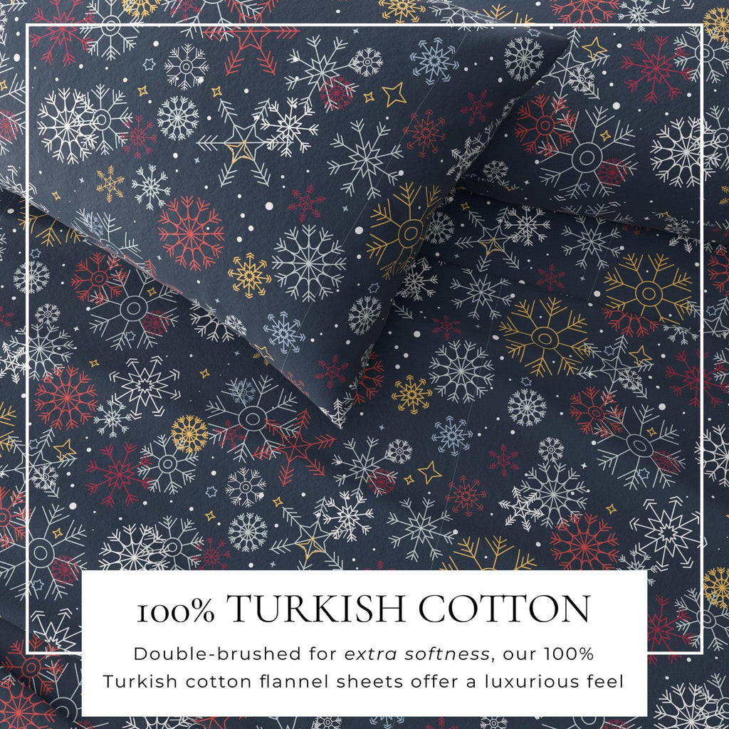 Great Bay Home Sheets 4-Piece Turkish Cotton Flannel Sheet - Lakeview Collection 100% Turkish Cotton Flannel Sheet Sets | Lakeview Collection by Great Bay Home