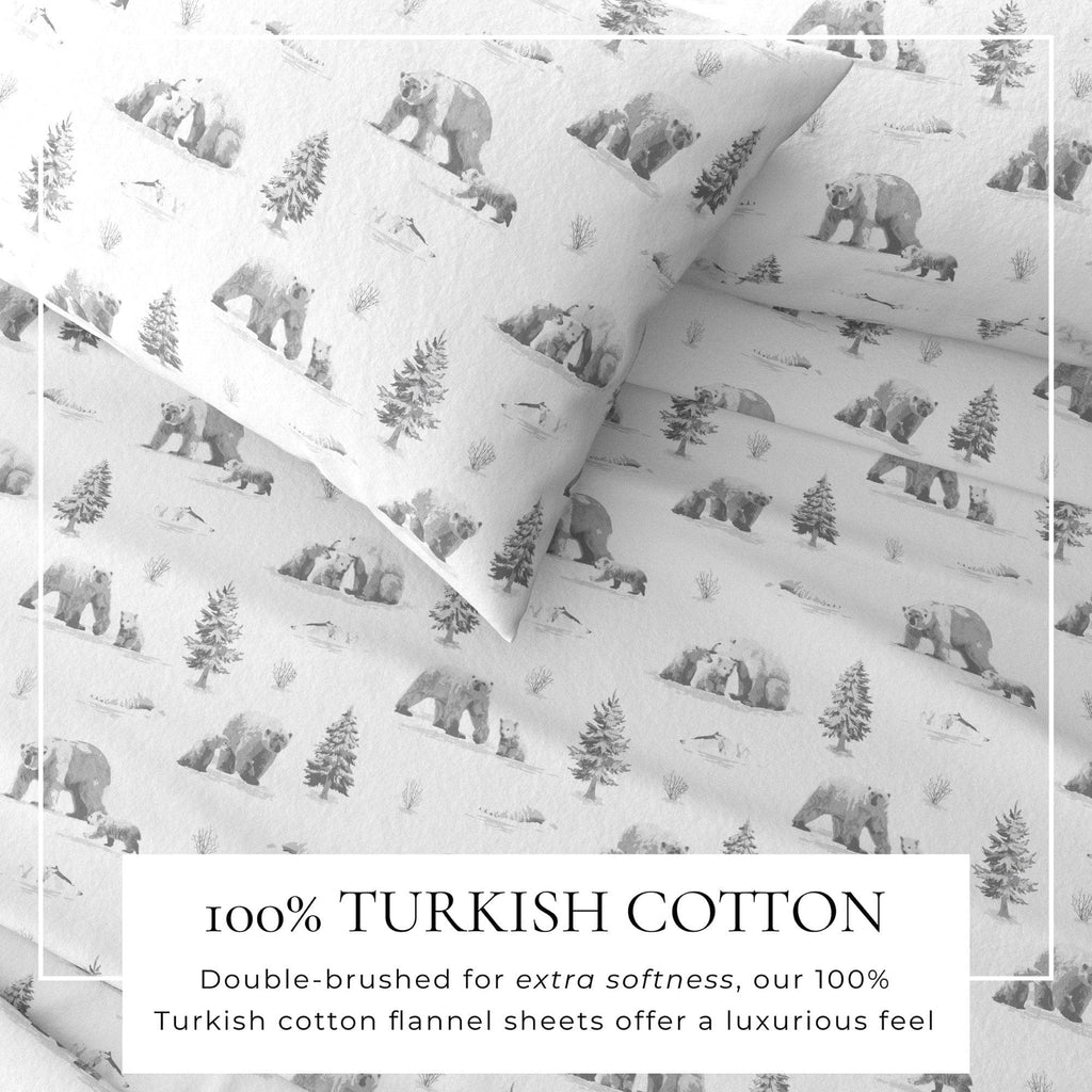 Great Bay Home Sheets 4-Piece Turkish Cotton Flannel Sheet - Lakeview Collection 100% Turkish Cotton Flannel Sheet Sets | Lakeview Collection by Great Bay Home