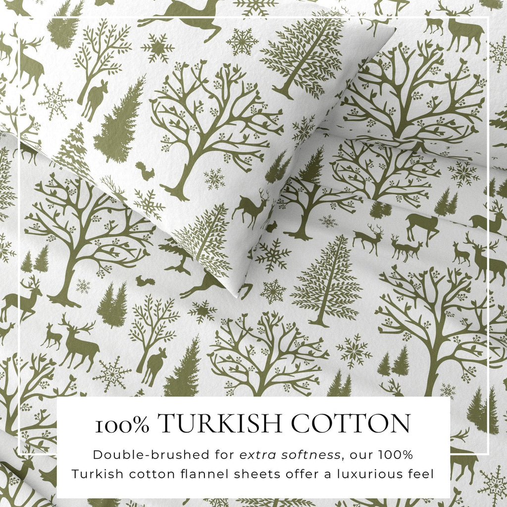 Great Bay Home Sheets 4-Piece Turkish Cotton Flannel Sheet - Lakeview Collection 100% Turkish Cotton Flannel Sheet Sets | Lakeview Collection by Great Bay Home