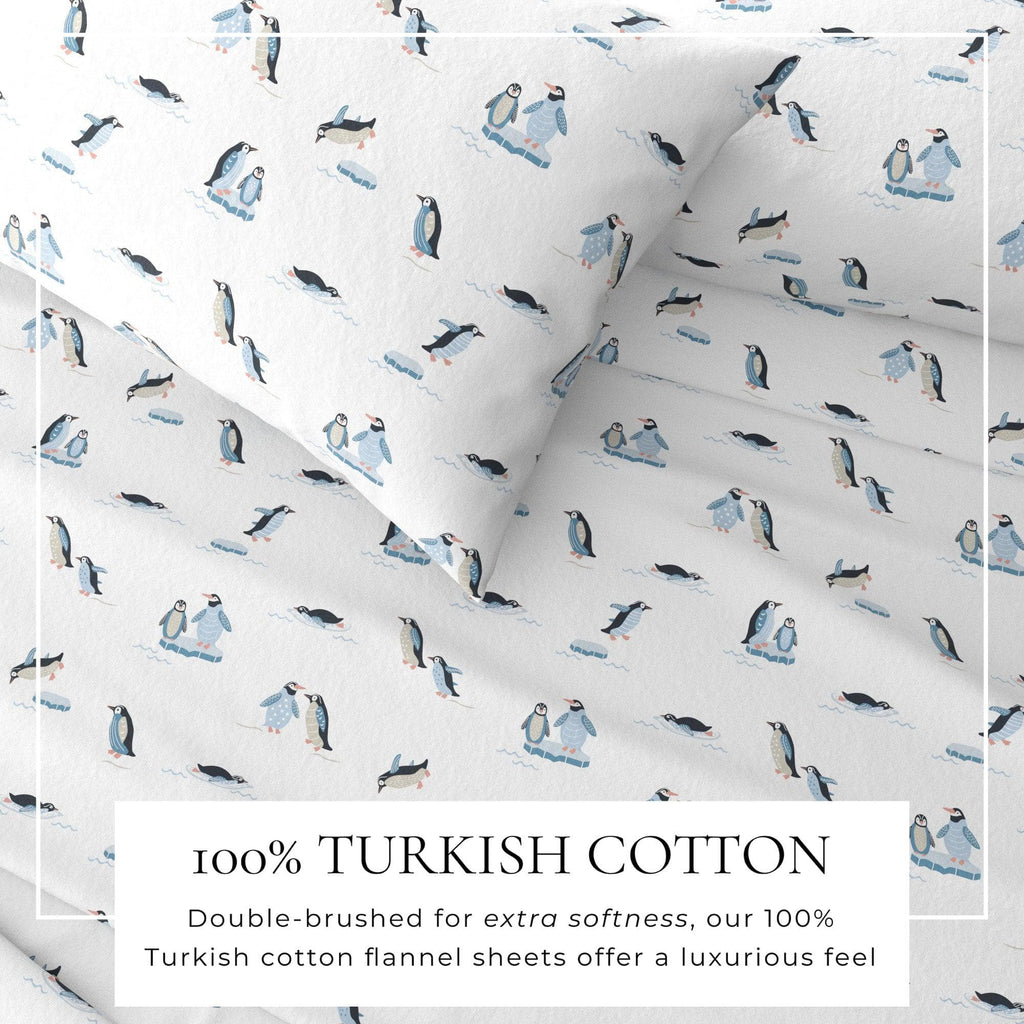 Great Bay Home Sheets 4-Piece Turkish Cotton Flannel Sheet - Lakeview Collection 100% Turkish Cotton Flannel Sheet Sets | Lakeview Collection by Great Bay Home