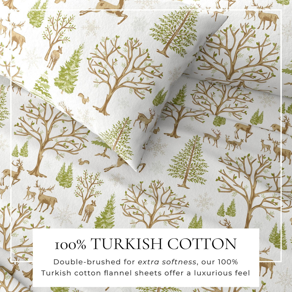 Great Bay Home Sheets 4-Piece Turkish Cotton Flannel Sheet - Lakeview Collection 100% Turkish Cotton Flannel Sheet Sets | Lakeview Collection by Great Bay Home