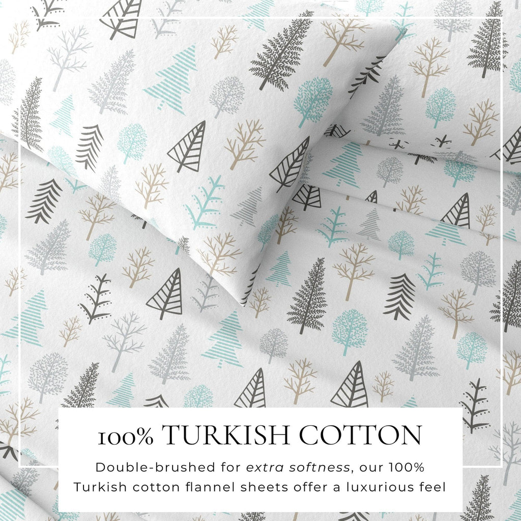 Great Bay Home Sheets 4-Piece Turkish Cotton Flannel Sheet - Lakeview Collection 100% Turkish Cotton Flannel Sheet Sets | Lakeview Collection by Great Bay Home