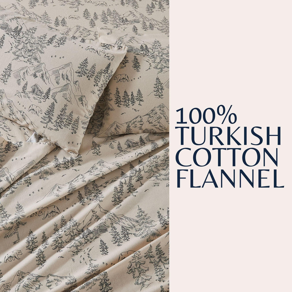 Great Bay Home Sheets 4-Piece Turkish Cotton Flannel Sheet - Stratton Collection 100% Cotton Flannel Sheet Set | Stratton Collection By Great Bay Home