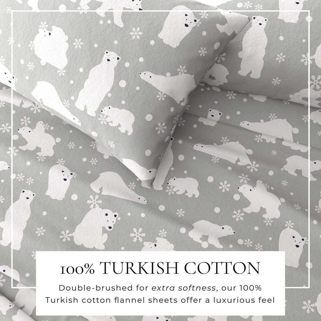 Great Bay Home Sheets 4-Piece Turkish Cotton Flannel Sheet - Stratton Collection 100% Cotton Flannel Sheet Set | Stratton Collection By Great Bay Home