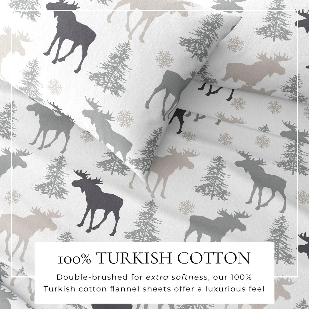 Great Bay Home Sheets 4-Piece Turkish Cotton Flannel Sheet - Stratton Collection 100% Cotton Flannel Sheet Set | Stratton Collection By Great Bay Home