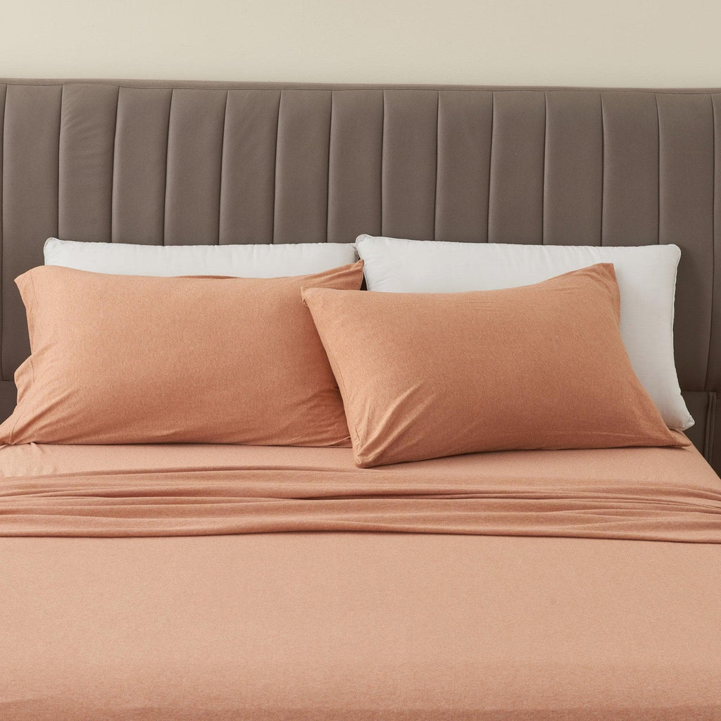 Great Bay Home Sheets Queen / Terracotta Cotton Jersey Bed Sheet Set | Carmen Collection by Great Bay Home Cotton Jersey Bed Sheet Set | Carmen Collection by Great Bay Home