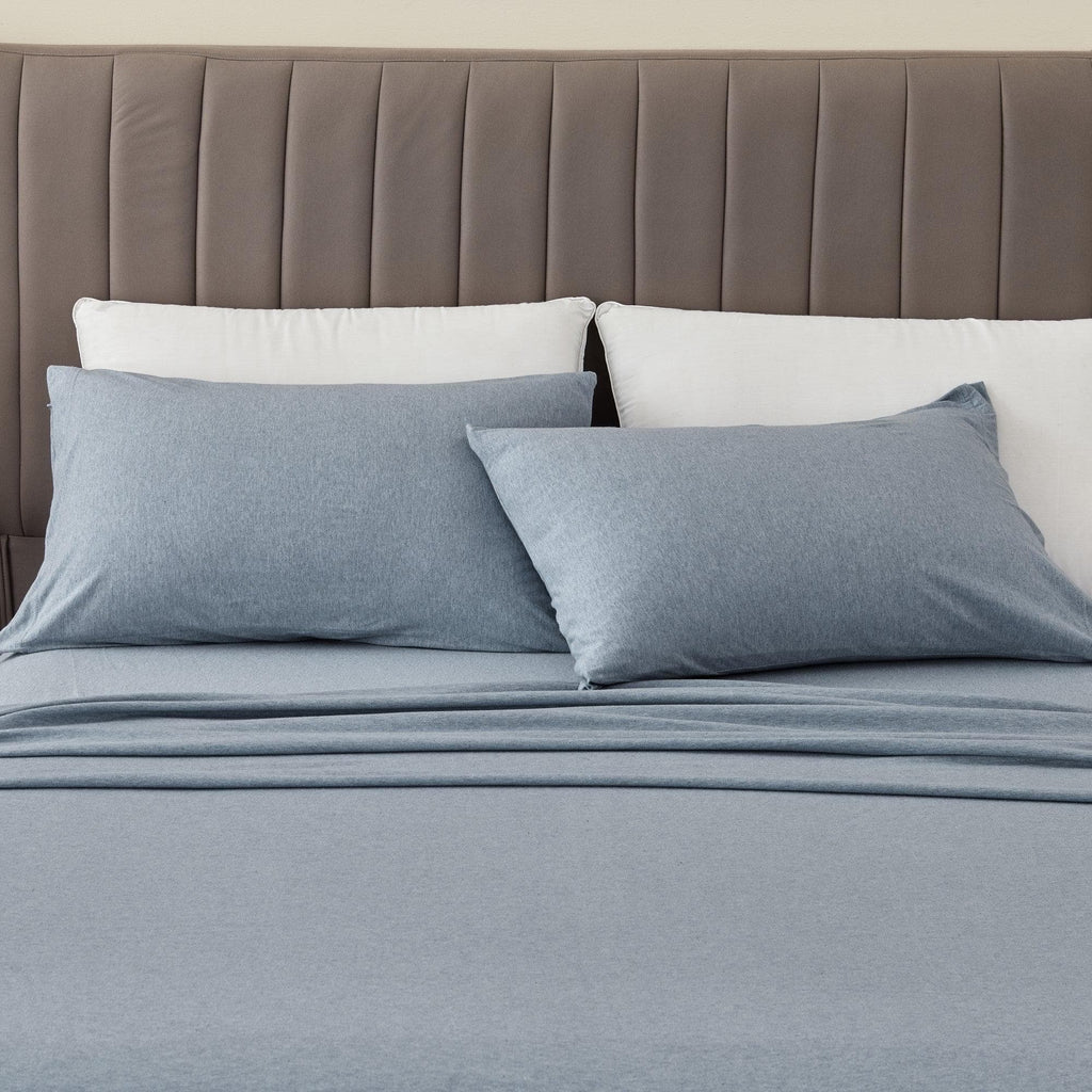 Great Bay Home Sheets Twin / Sky Blue Cotton Jersey Bed Sheet Set | Carmen Collection by Great Bay Home Cotton Jersey Bed Sheet Set | Carmen Collection by Great Bay Home