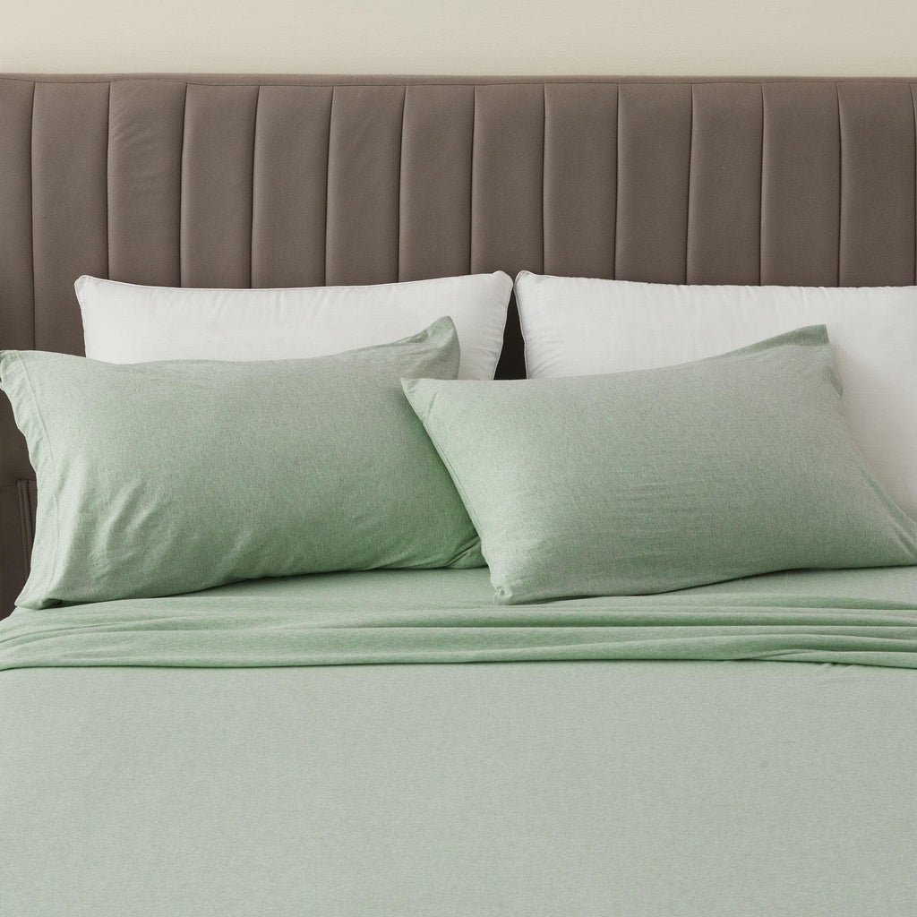 Great Bay Home Sheets Twin / Green Cotton Jersey Bed Sheet Set | Carmen Collection by Great Bay Home Cotton Jersey Bed Sheet Set | Carmen Collection by Great Bay Home