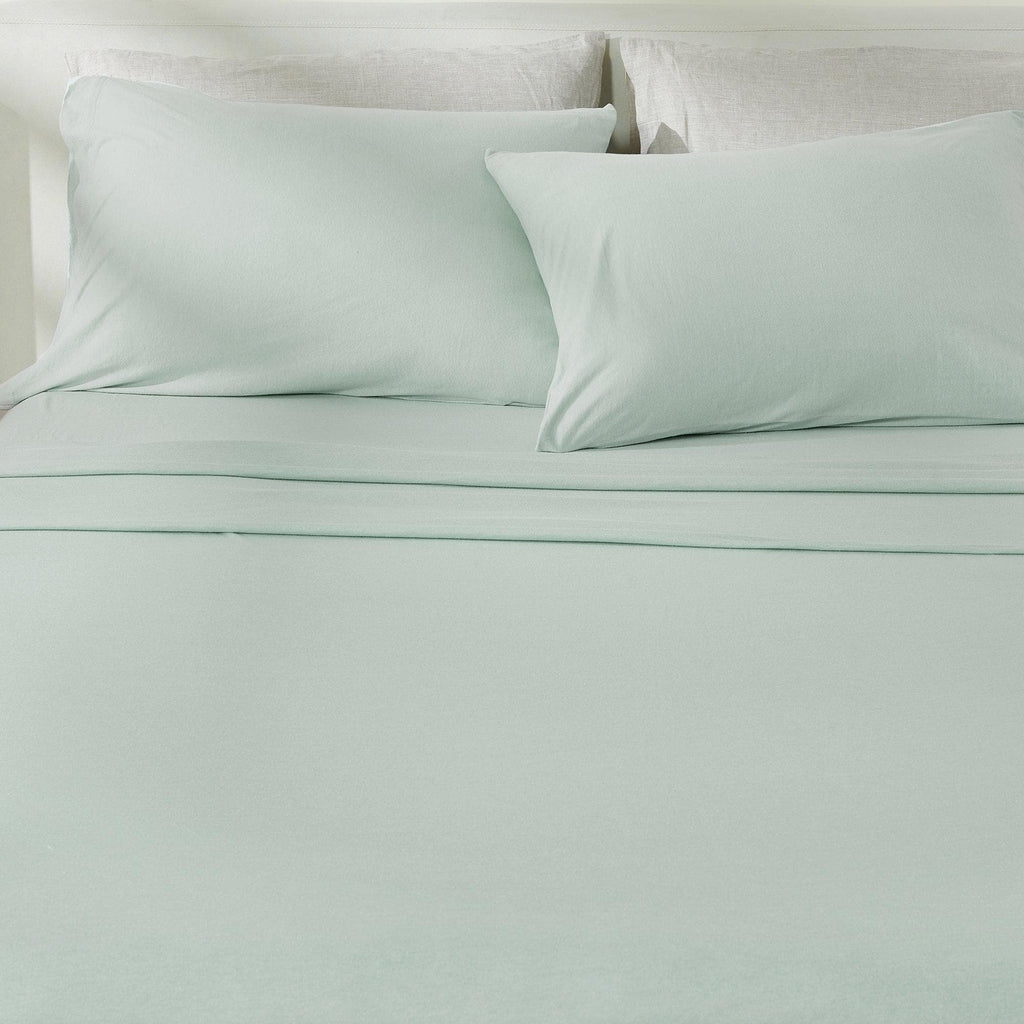 Great Bay Home Sheets California King / Heathered Aqua Cotton Jersey Bed Sheet Set | Carmen Collection by Great Bay Home