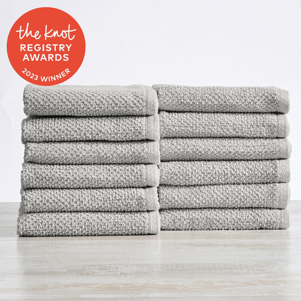 greatbayhome 12 Pack Cotton Textured Washcloths - Acacia Collection Ultra Absorbent Popcorn Bath Towels | Acacia Collection by Great Bay Home