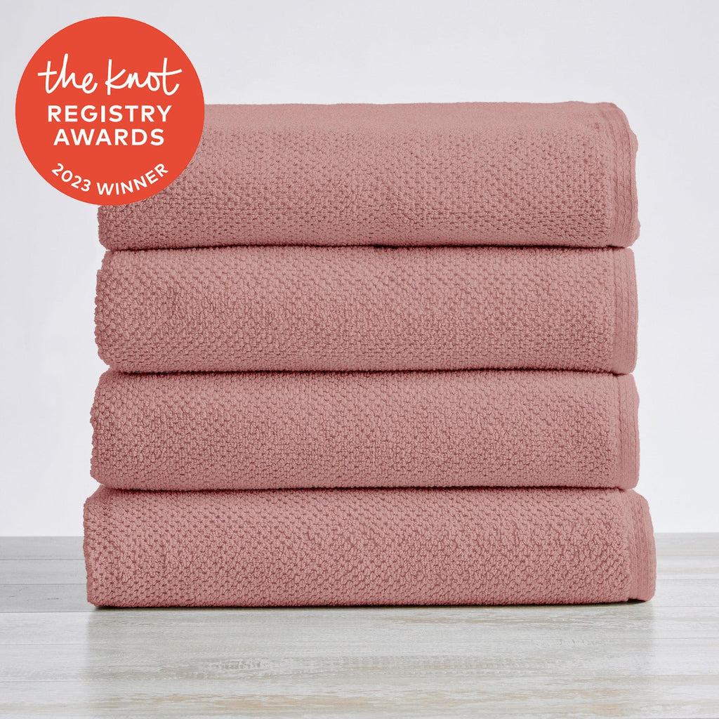 greatbayhome Bath Towel (4-Pack) / Desert Rose 4 Pack Cotton Textured Bath Towels - Acacia Collection Ultra Absorbent Popcorn Bath Towels | Acacia Collection by Great Bay Home