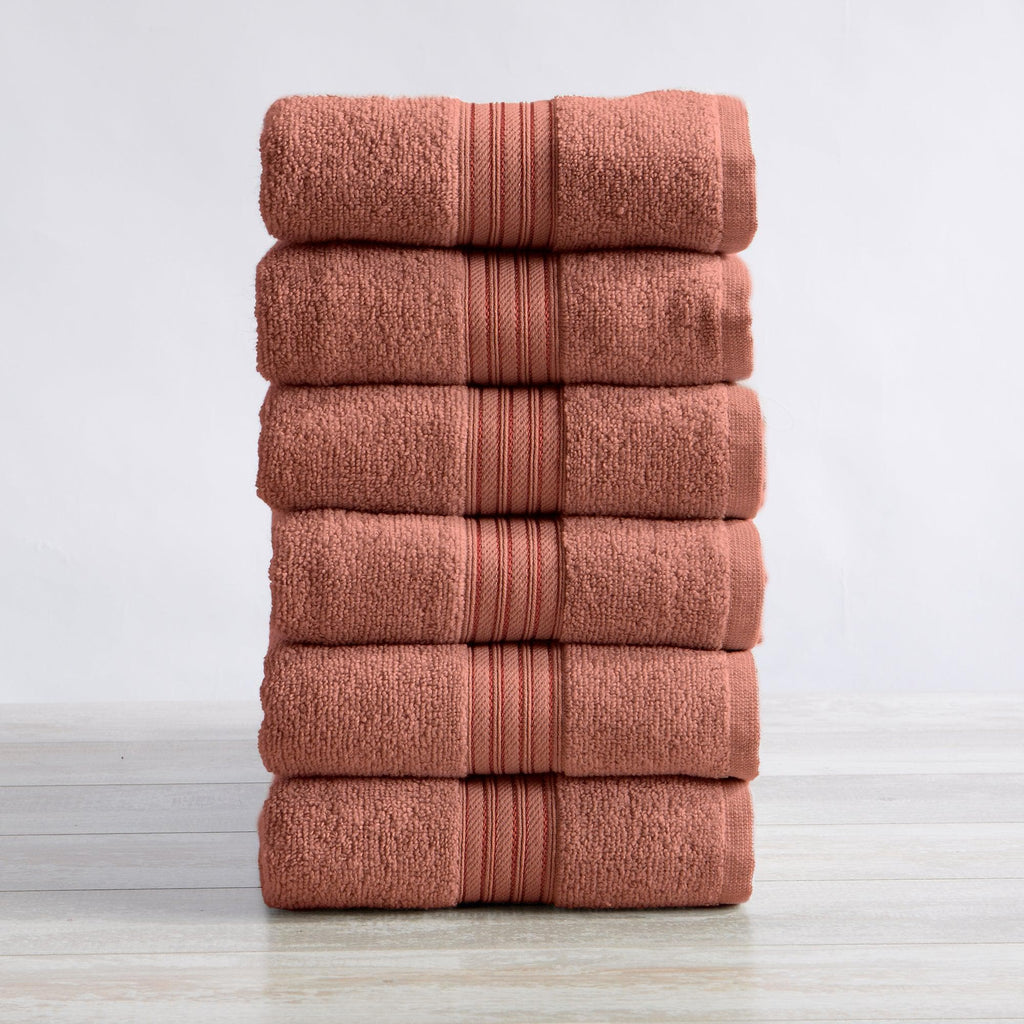 greatbayhome Hand Towel (Pack of 6) / Desert Rose 6 Pack Cotton Hand Towels - Cooper Collection Soft 100% Cotton Quick Dry Bath Towels | Cooper Collection by Great Bay Home