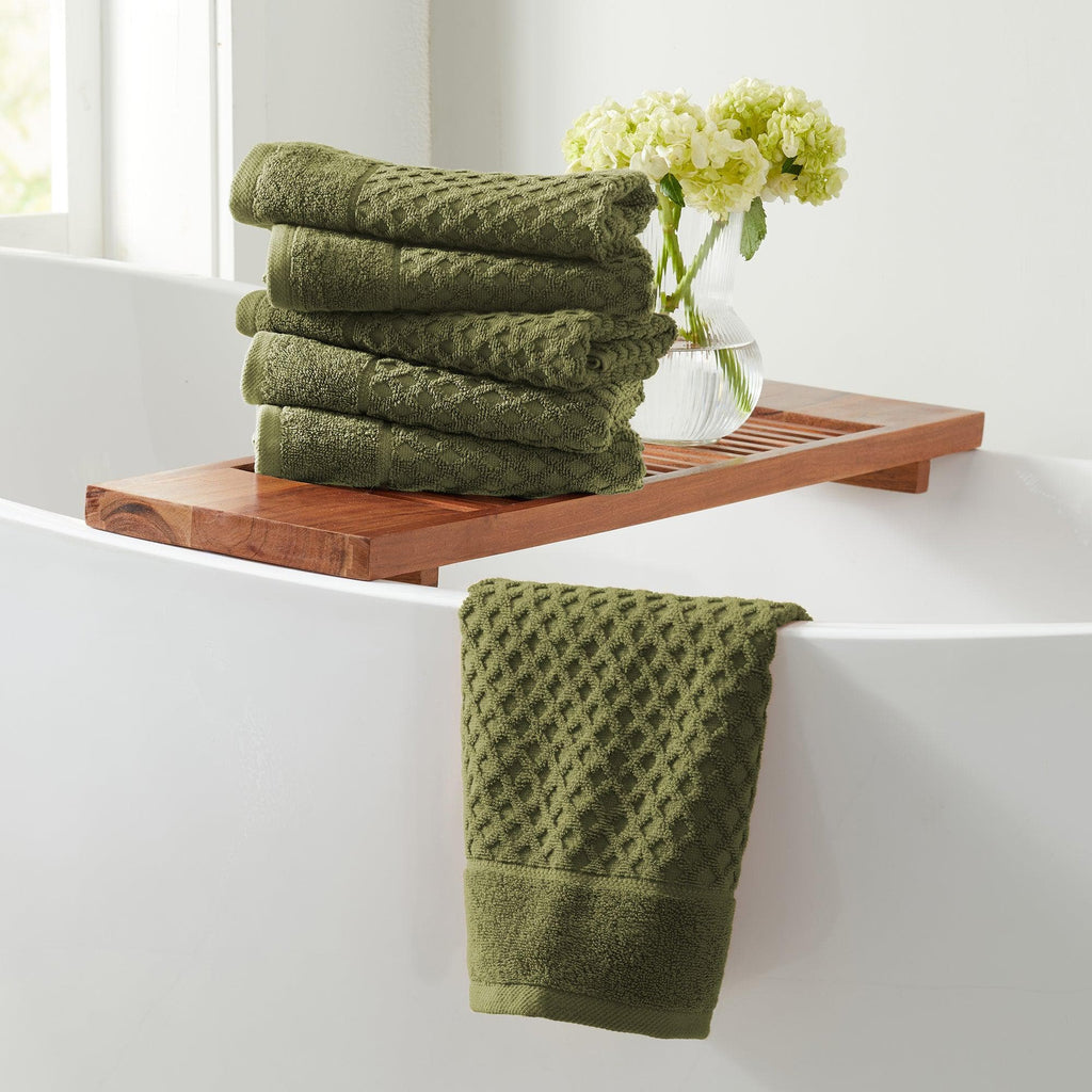 greatbayhome Hand Towel (Pack of 6) / Olive 6 Pack Cotton Hand Towels - Grayson Collection 100% Cotton Quick-Dry Bath Towels | Grayson Collection by Great Bay Home