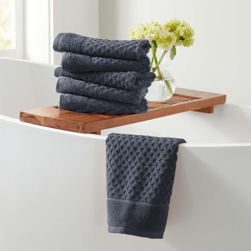 greatbayhome Hand Towel (Pack of 6) / Stone Blue 6 Pack Cotton Hand Towels - Grayson Collection 100% Cotton Quick-Dry Bath Towels | Grayson Collection by Great Bay Home