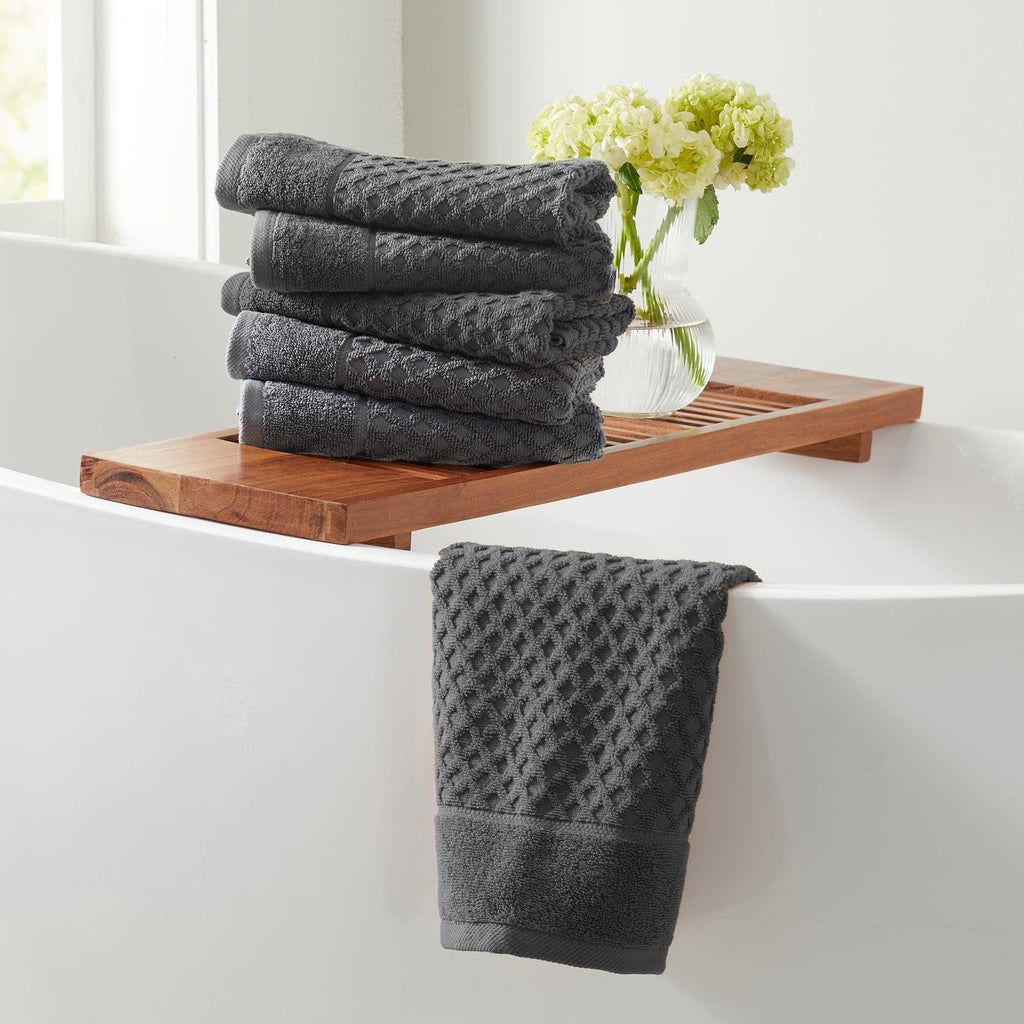 greatbayhome Hand Towel (Pack of 6) / Dark Grey 6 Pack Cotton Hand Towels - Grayson Collection 100% Cotton Quick-Dry Bath Towels | Grayson Collection by Great Bay Home