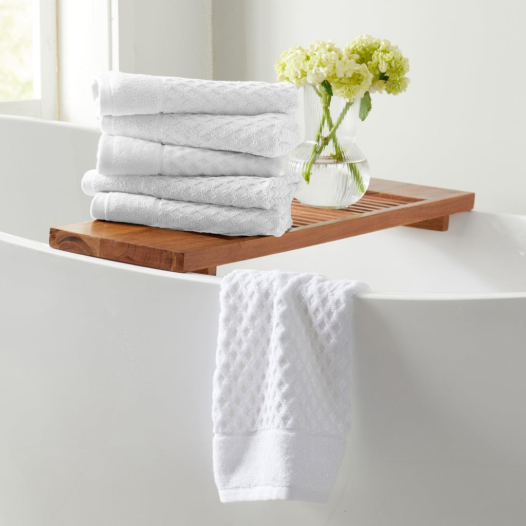 greatbayhome Hand Towel (Pack of 6) / Optic White 6 Pack Cotton Hand Towels - Grayson Collection 100% Cotton Quick-Dry Bath Towels | Grayson Collection by Great Bay Home