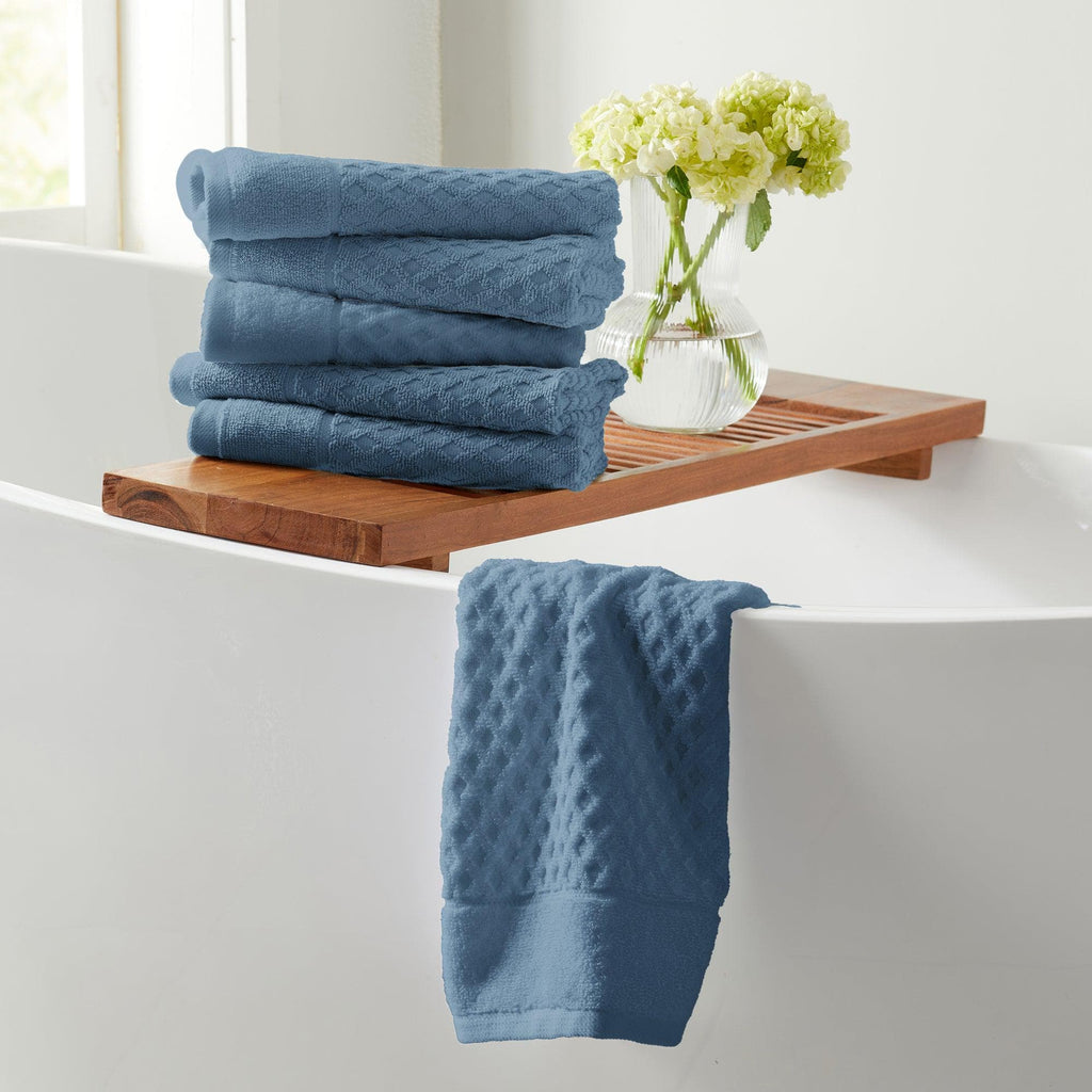 greatbayhome Hand Towel (Pack of 6) / Blue 6 Pack Cotton Hand Towels - Grayson Collection 100% Cotton Quick-Dry Bath Towels | Grayson Collection by Great Bay Home