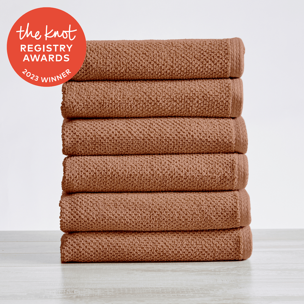 greatbayhome 6 Pack Cotton Textured Hand Towels - Acacia Collection Ultra Absorbent Popcorn Bath Towels | Acacia Collection by Great Bay Home