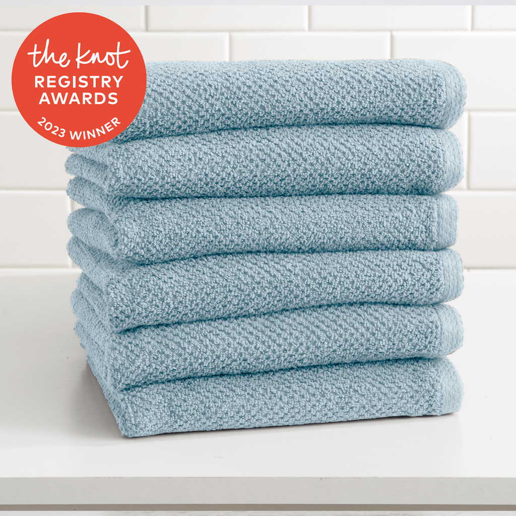 greatbayhome 6 Pack Cotton Textured Hand Towels - Acacia Collection Ultra Absorbent Popcorn Bath Towels | Acacia Collection by Great Bay Home