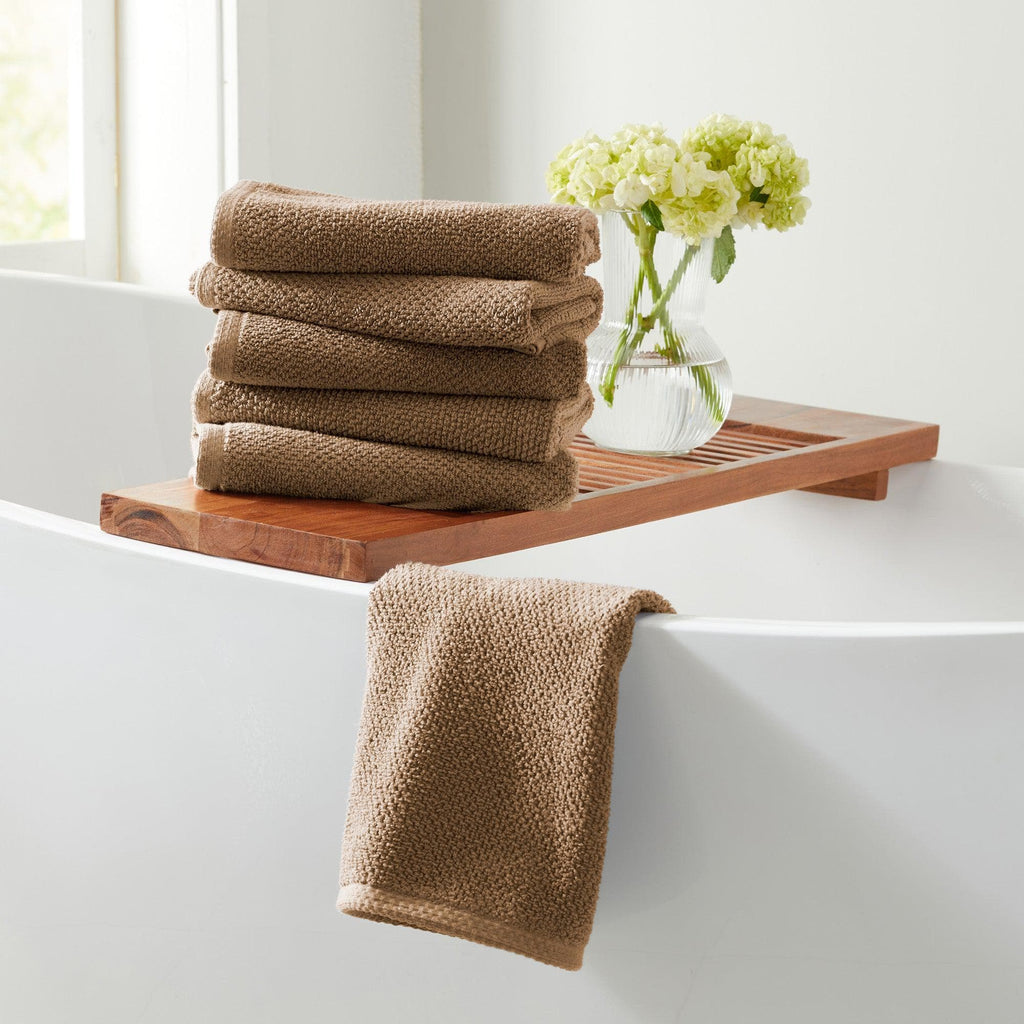 greatbayhome Hand Towel (Pack of 6) / Mocha 6 Pack Cotton Textured Hand Towels - Acacia Collection 6-Pack Ultra Absorbent Popcorn Hand Towels | Acacia Collection by Great Bay Home