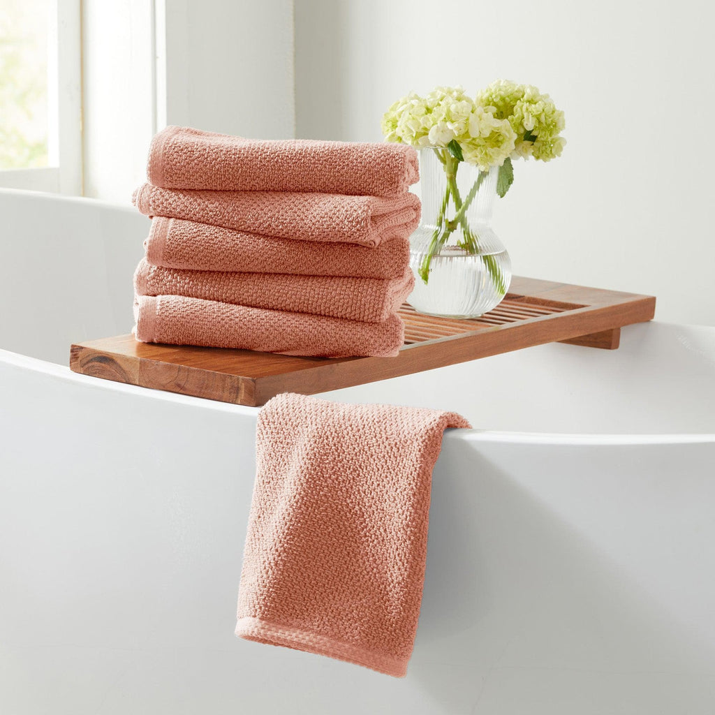 greatbayhome Hand Towel (Pack of 6) / Dusty Rose 6 Pack Cotton Textured Hand Towels - Acacia Collection 6-Pack Ultra Absorbent Popcorn Hand Towels | Acacia Collection by Great Bay Home